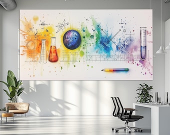 Chemistry Wall Art, Chemistry Canvas Print, Chemistry Class Decor, Laboratory Wall Decor, Science Wall Art, Minimalist Science Canvas Art