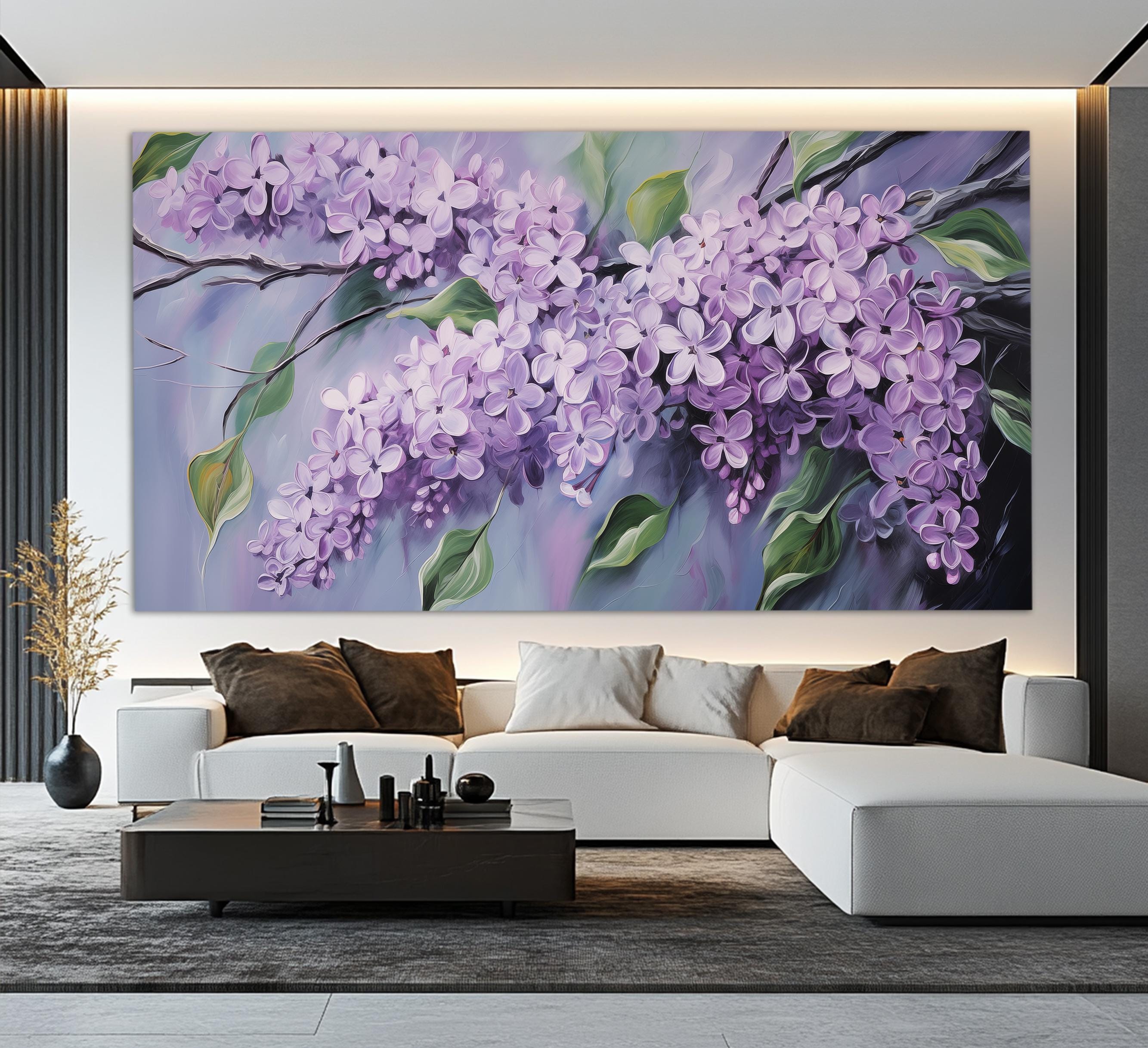 Lilac Flowers Canvas Print, Floral Wall Decor, Romantic Wall Art ...