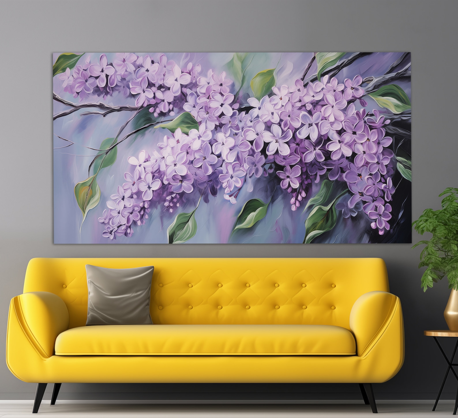 Lilac Flowers Canvas Print, Floral Wall Decor, Romantic Wall Art ...