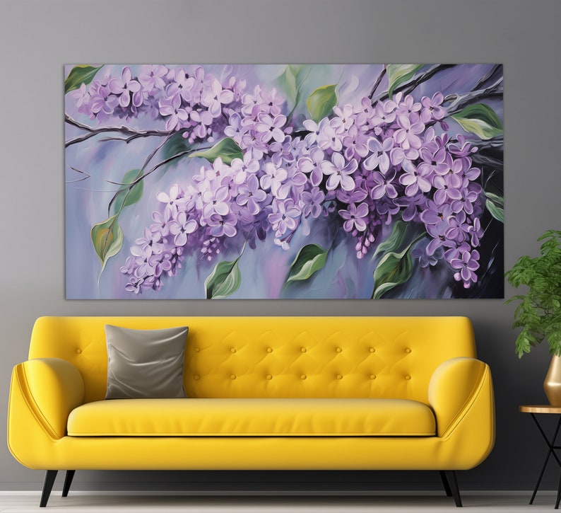 Lilac Flowers Canvas Print, Floral Wall Decor, Romantic Wall Art ...