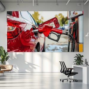 Gas Station Canvas Print, Petrol Company Decor, Petrol Station Wall Art, Gas Station Decor, Car Service Decor