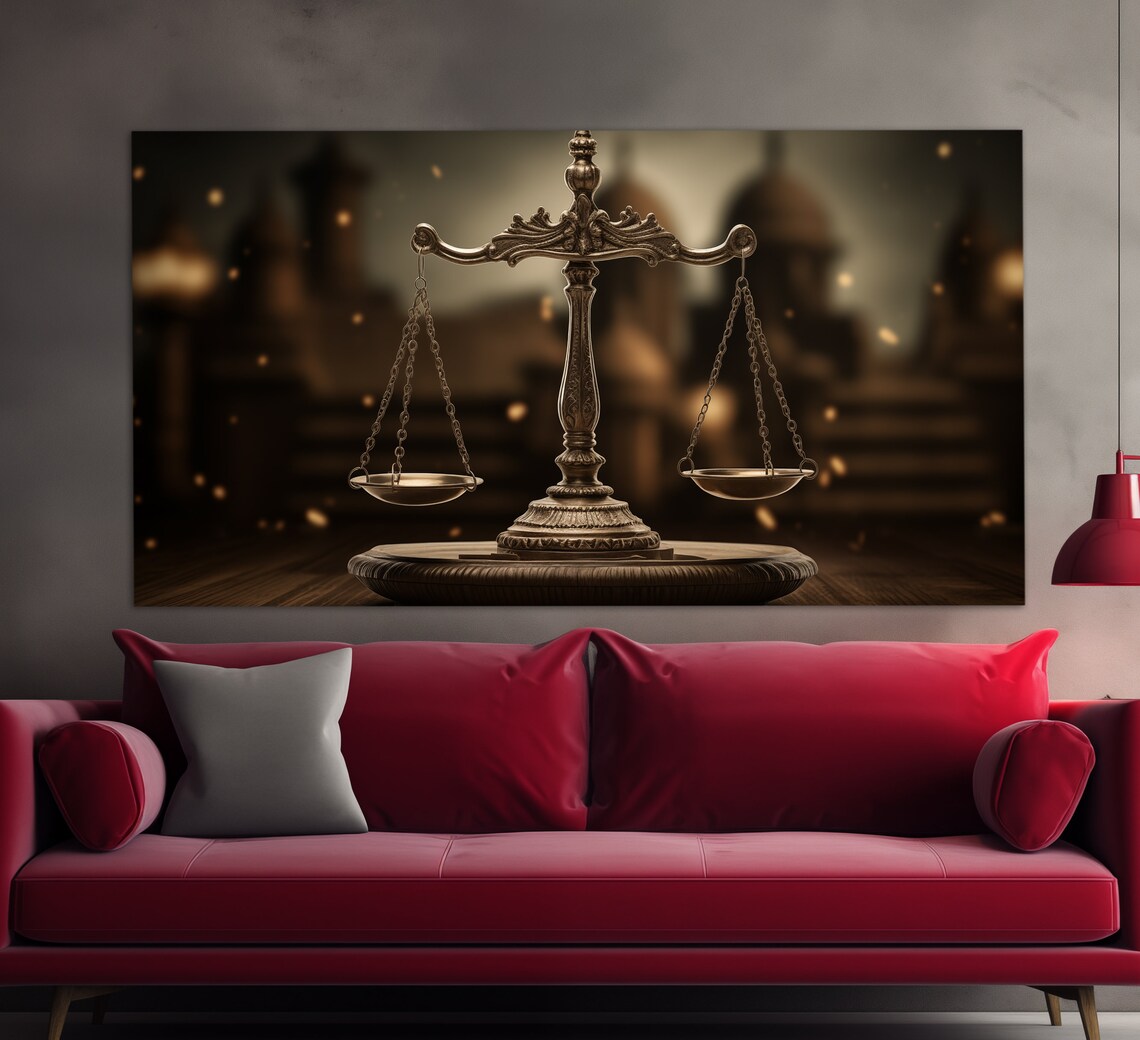 Scales of Justice Canvas Print, Justice Wall Art, Judge Scales Canvas ...
