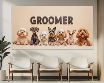 Groomer wydruk na płótnie, Groomer Studio dekoracja ścienna, Groomer sztuka ścienna, Groomer plakat, Groomer prezent
