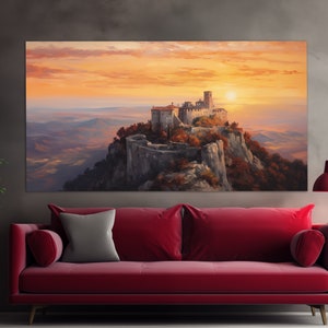San Marino Canvas Print in a Vintage Oil Painting Style, Abstract San Marino Wall Art, San Marino Painting, San Marino Wall Decor