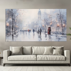Winter Vienna Canvas Print in a Vintage Oil Painting Style, Abstract Vienna Wall Art, Vienna Painting, Austrian Wall Decor, Austrian Gifts