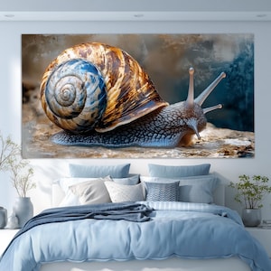 Abstract Snail Canvas Print, Snail Wall Art, Snail Painting, Snail Poster