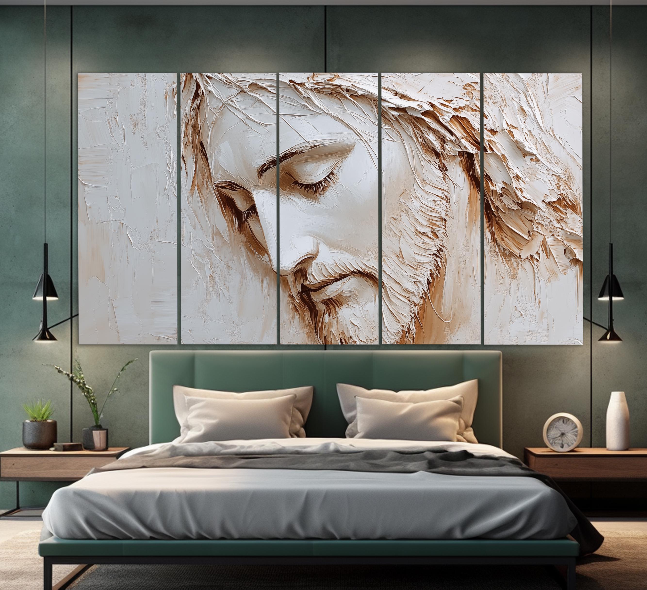 Abstract Jesus Christ Canvas Print, Minimalist Jesus Wall Art ...