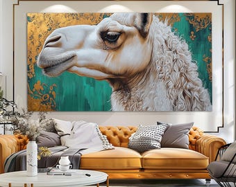 Camel Portrait Canvas Print, Camels Wall Art, Camel Painting, Abstract Camel Canvas Art, Camel Poster, Eastern Wall Art, Camel Print