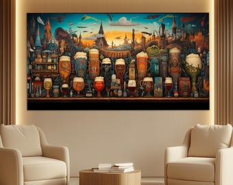 北斎ビールのパロディ、神奈川沖浪裏ビールアート、彼へのプレゼント