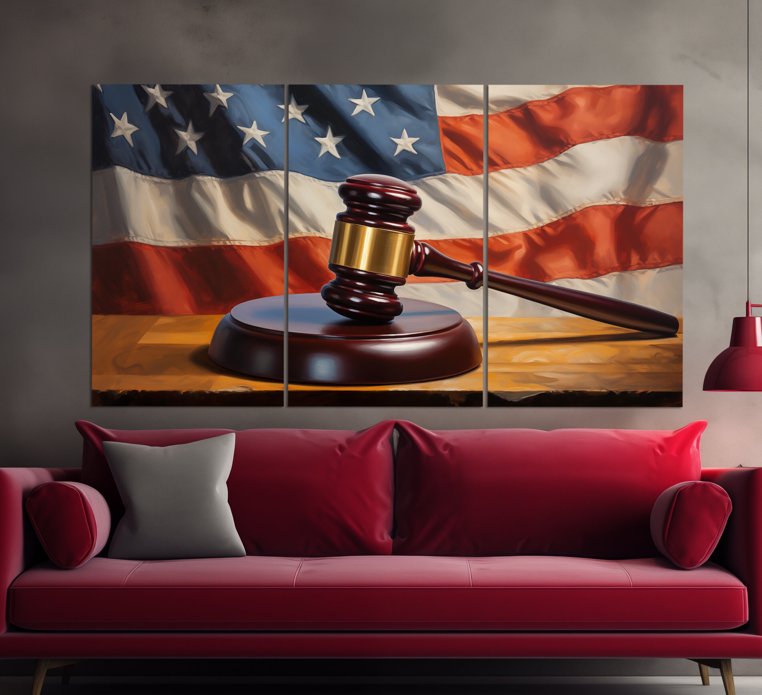 Law Wall Art, Judge Hammer Canvas Print, Lawyer Gift, Justice Painting ...