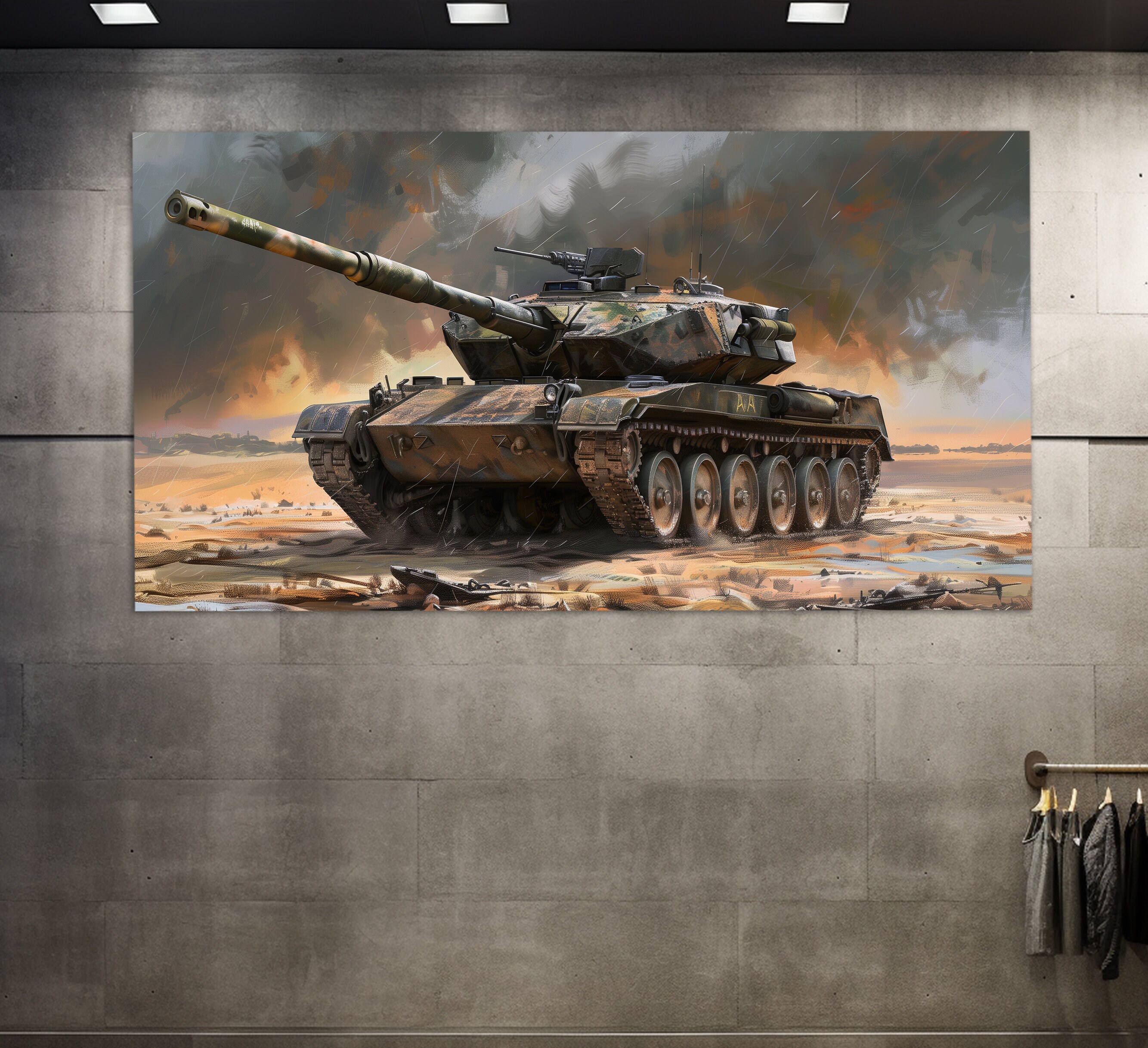 French Light Tank AMX-13/90 Canvas Print, Military Wall Art