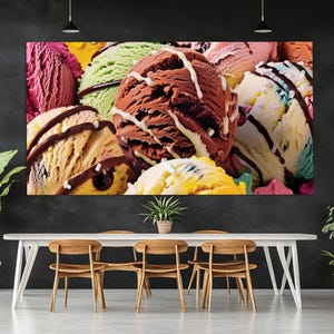 Eis Leinwand Druck, Eisdiele Dekor, Eis Malerei, Süßigkeiten Wand-Dekor, Eis Wandkunst, Eis Druck