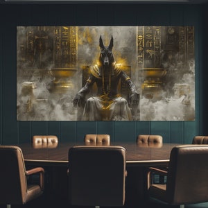 Anubis Canvas Print, Ancient Egyptian Wall Art, Egyptian God of Funerary Rites, Anubis Wall Art, Anubis Painting, Egyptian Poster