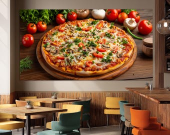 Pizza Canvas Print, Pizza Wall Art, Pizzeria Wall Decor, Baker Gift, Kitchen Wall Decor, Pizza Maker Gift, Kitchen Wall Art