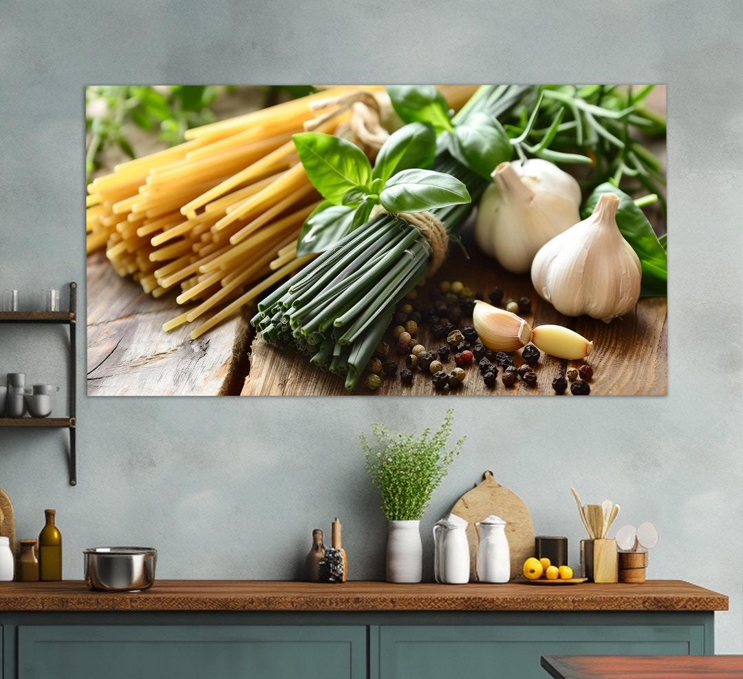 Modern Kitchen Wall Decor, Food Wall Art, Italian Food Canvas Print ...