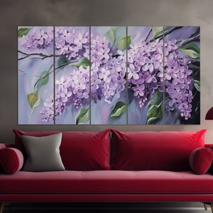 Lilac Flowers Canvas Print, Floral Wall Decor, Romantic Wall Art ...