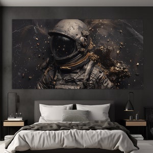 Impression sur toile astronaute, peinture astronaute, affiche astronaute, art mural espace, décoration murale espace, art mural cosmique, art mural astronaute