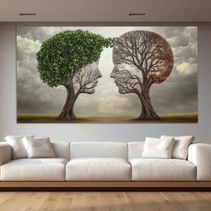 Stampa su tela di psicologia astratta, decorazione da parete di psicologia, decorazione per ufficio di uno psicologo, regalo per psicoterapeuta, regalo per psicologo