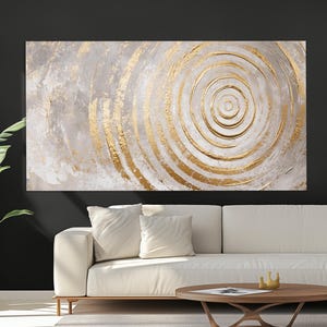 Abstract Gold Spiral Canvas Print, Luxury Painting, Golden Wall Art, Abstract Modern Wall Art, Boho Wall Decor, Contemporary Wall Art