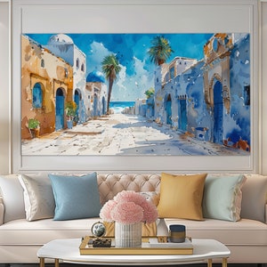Medina of Tunis Painting Canvas Print, Tunis Painting, Tunisia Wall Art, Tunisia Wall Decor, Tunisia Canvas Print, Tunisia Poster