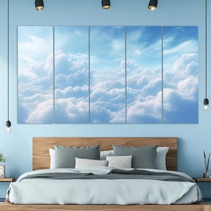 Canvasprint Clouds in the Sky, kunst aan de muur lucht, slaapkamer muur decor, wolken schilderij, kunst aan de muur wolken, canvas print wolken