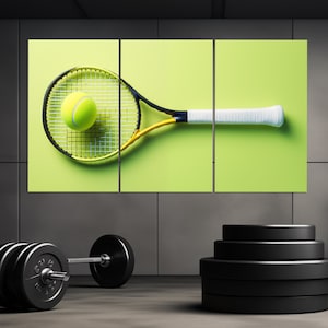 Minimalist Tennis Wall Art, Tennis Racket Canvas Print, Tennis Canvas Art, Tennis Poster, Tennis Fan Gift, Tennis Club Wall Decor