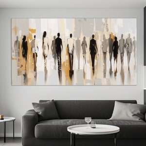 Abstract People Canvas Print in a Painting Style, Office Wall Decor, Business Wall Art, Abstract Wall Art, Abstract Painting, Framed Art