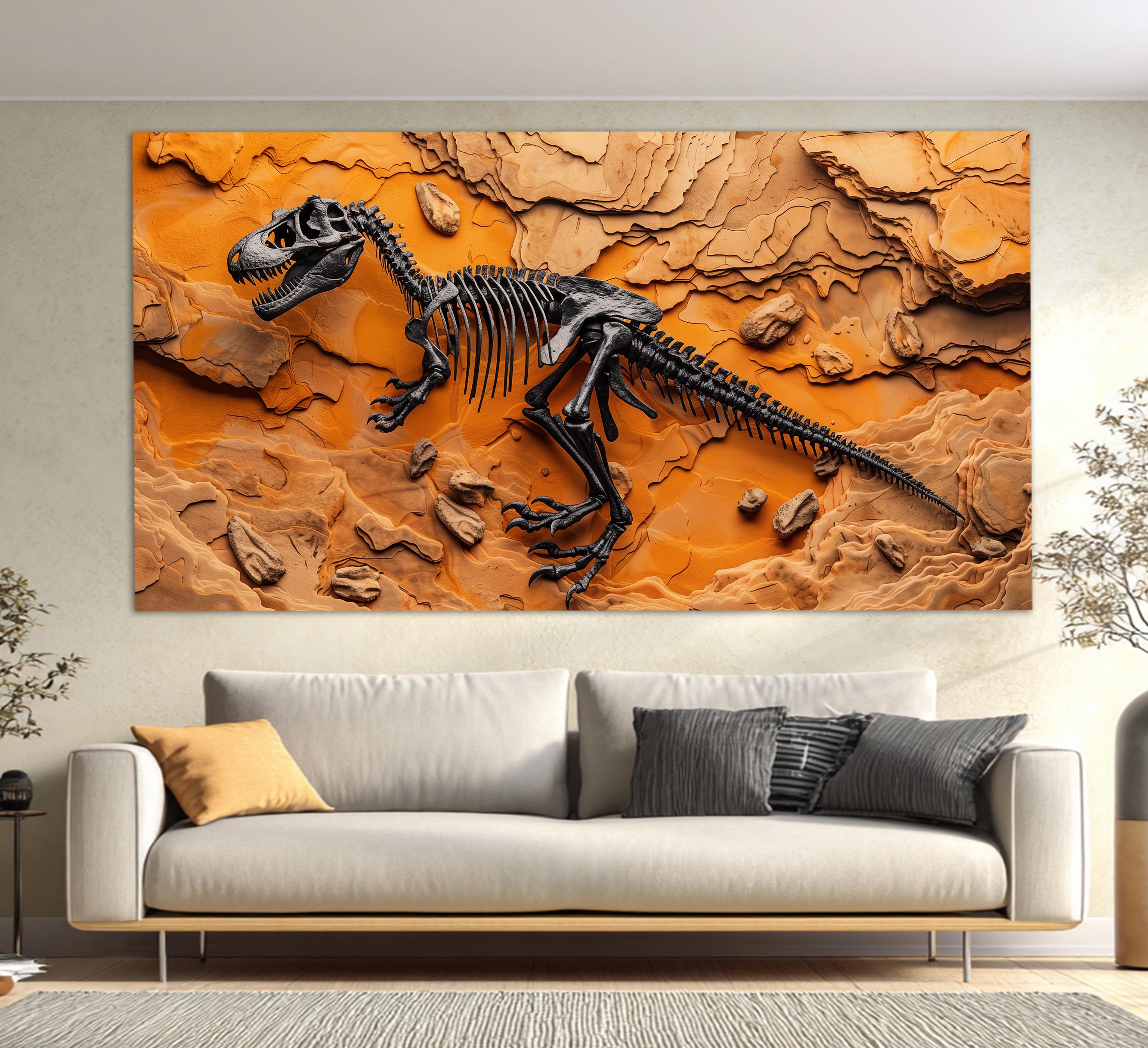 Lienzo Con Pinturas Oleo - Dinosaurio - SpeedCuber Perú