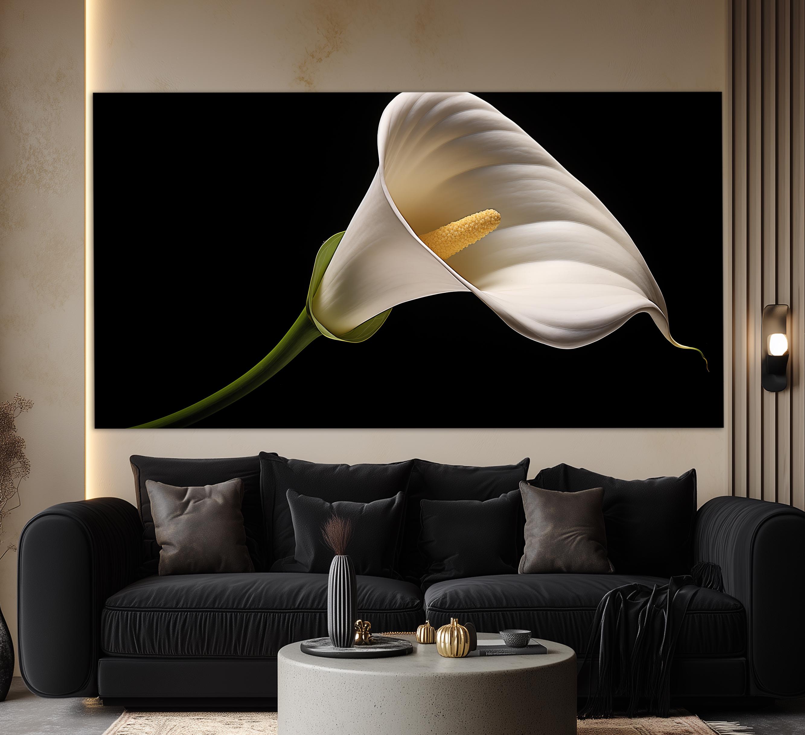 White Calla Lily Flower Canvas Print, Floral Wall Decor, Romantic Wall ...