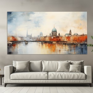 Berlin Canvas Print in a Vintage Oil Painting Style, Abstract Berlin Wall Art, Berlin Painting, German Wall Decor, Germany Canvas Art