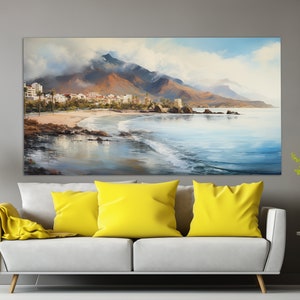 Tenerife Canvas Print in a Mystical Painting Style, Abstract Tenerife Wall Art, Canary Islands Painting, Tenerife Poster, Canary Canvas Art