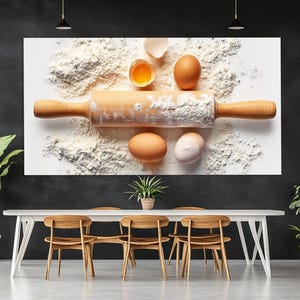 Arte mural de cocina, decoración de pared de cocina, impresión en lienzo de repostería, decoración de pared de panadería, regalo de panadero, póster de panadería, arte en lienzo de panadería