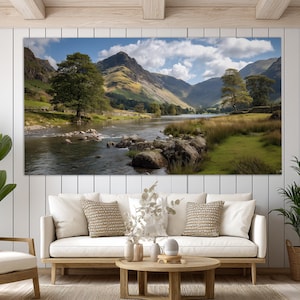 Lake District National Park Canvas Print, Lakeland in Cumbria Poster, Lake District Wall Art, English Nature Canvas Art
