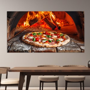 Pizza Wall Art, Large Pizza Canvas Print, Pizzeria Wall Decor, Baker Gift, Kitchen Wall Decor, Pizza Maker Gift, Pizza Restaurant Decor