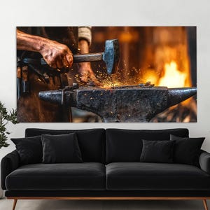 Blacksmith Canvas Print, Blacksmith Wall Art, Blacksmith Workshop Decor, Blacksmith Craft Wall Decor, Blacksmith Gift