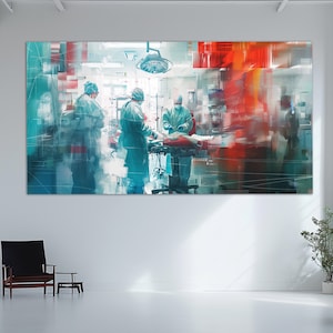 Abstract Surgery Wall Art, Operating Room Canvas Print in an Oil Painting Style, Surgeon Gift, Hospital Wall Decor, Surgery Painting