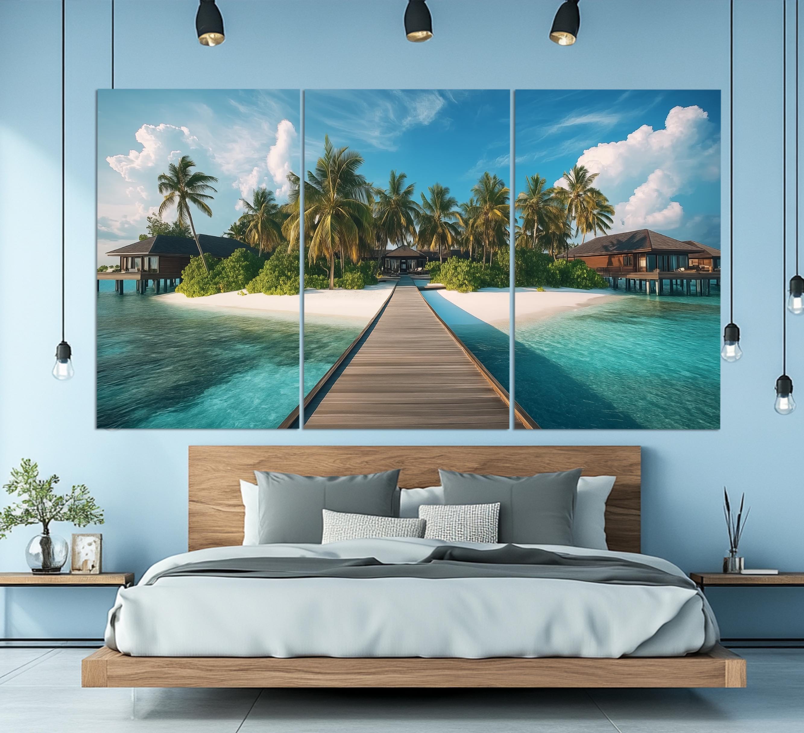 Maldives Wall Art, Maldives Canvas Print, Paradise Beach Canvas Art ...