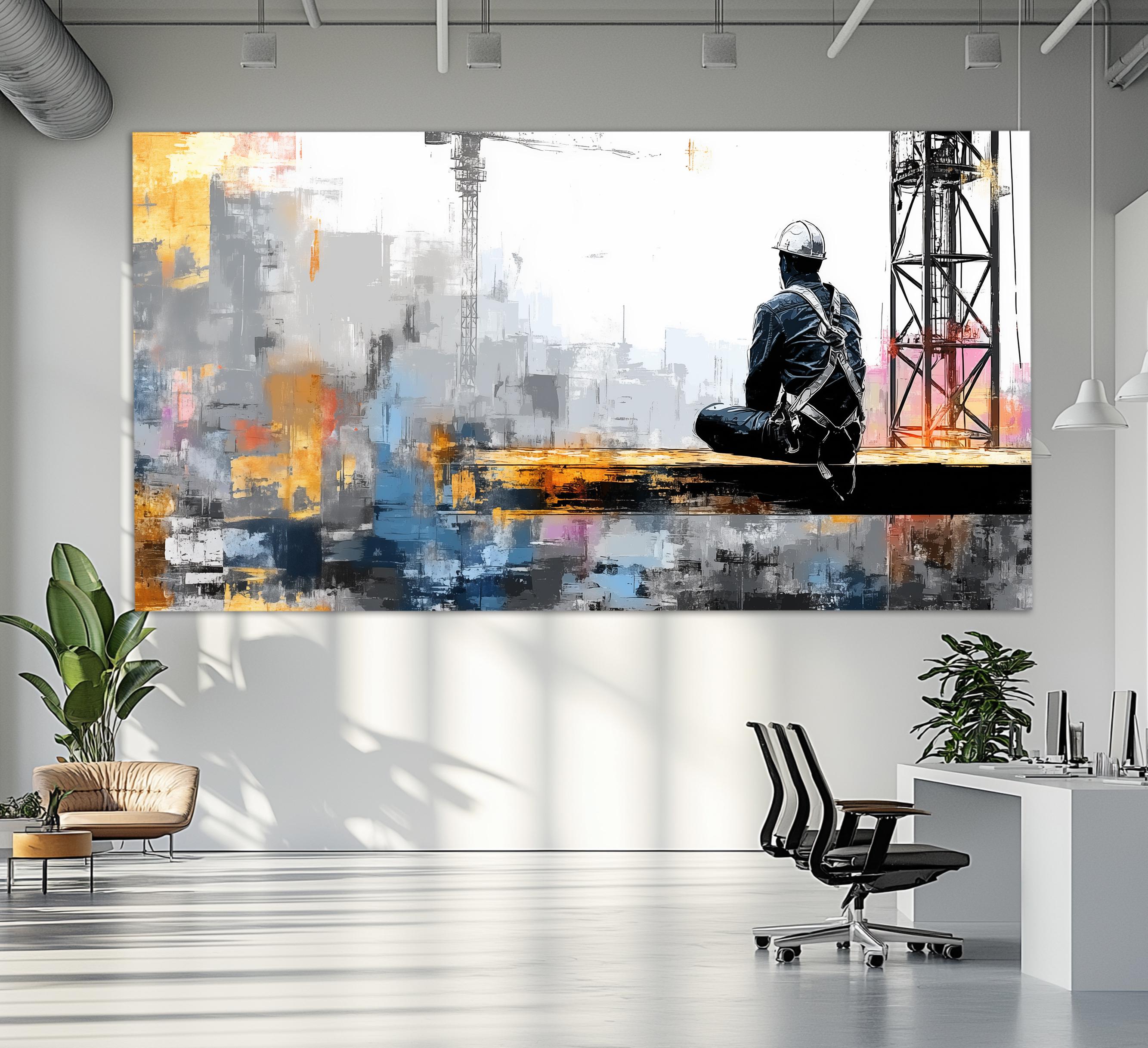 Abstract Builders Construction Wall Art, Abstract Builder Canvas Print - Etsy Australia