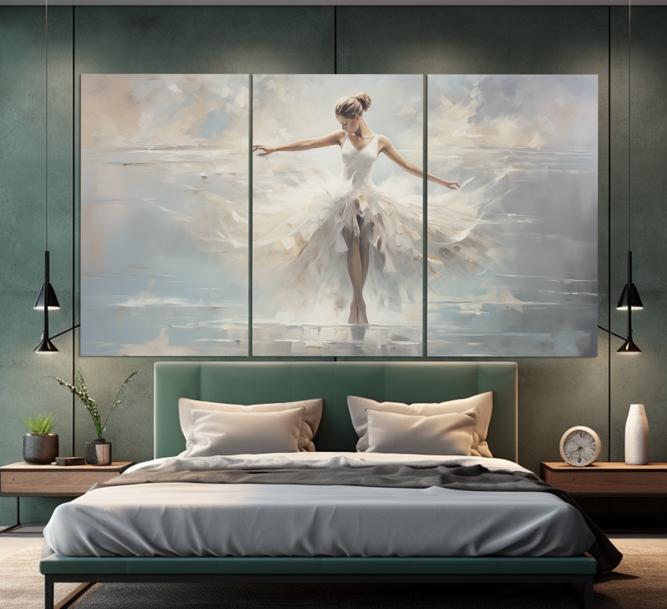 Beautiful Ballerina Canvas Print in an Oil Painting Style, Ballet Wall Art, Ballerina Gift, Ballet Studio Wall Decor, Ballet Teacher Gift