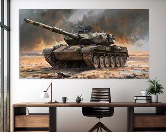French Light Tank AMX-13/90 Canvas Print, Military Wall Art