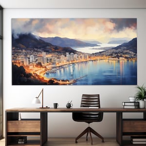 Wellington Canvas Print, Wellington Painting, Wellington Wall Art, Wellington Wall Decor, New Zealand Wall Art, New Zealand Painting