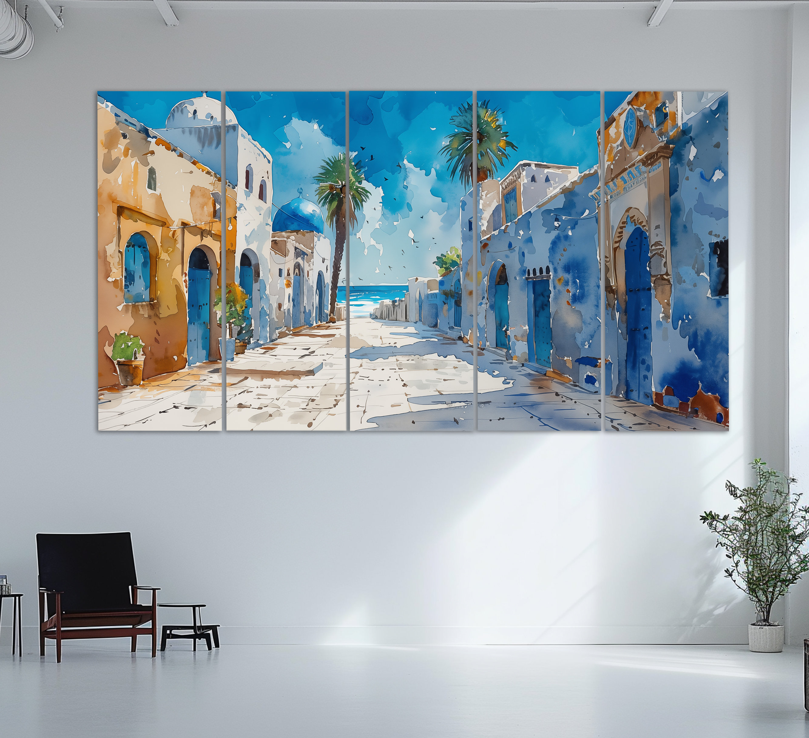 Medina of Tunis Painting Canvas Print, Tunis Painting, Tunisia