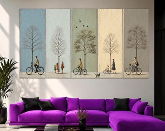 Family Wall Art, Abstract Family Journey Canvas Print