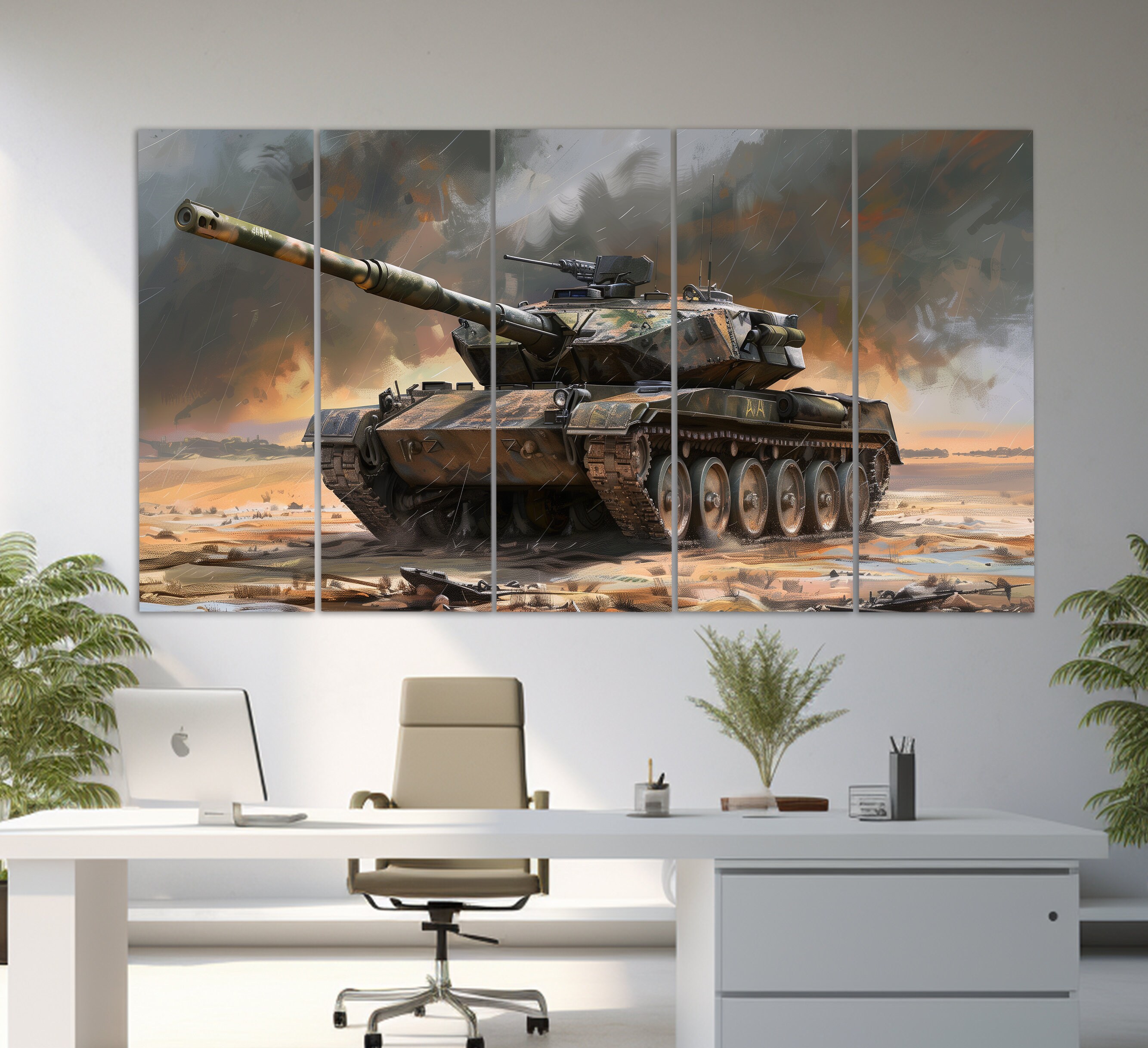 French Light Tank AMX-13/90 Canvas Print, Military Wall Art