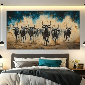 Stampa su tela di orici in corsa, arte murale di animali, dipinto di orici, poster di orici, arte murale di orici, arte su tela di animali, poster di animali africani