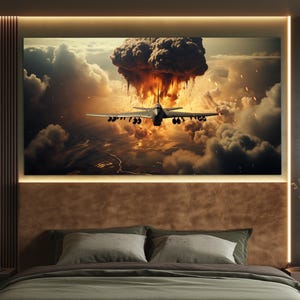 Boeing B-52 Stratofortress Canvas Print, Military Wall Art, Military Gift, Bomber Plane Painting, Abstract Military Aircraft Canvas Print