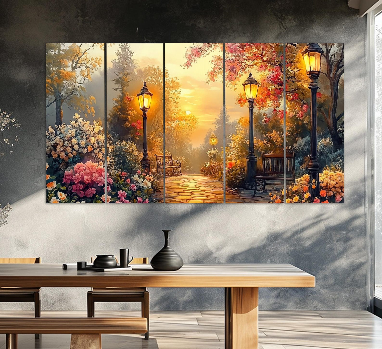 Scenic Park in Provence, France Canvas Print in a Vintage Oil Painting ...