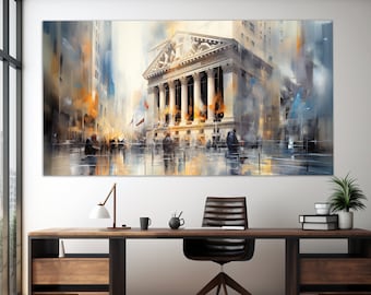 New York Stock Exchange Abstract Canvas Print, Trading Wall Art, Wall Street Canvas Print, Office Wall Decor, Trader Gift, Trading Art