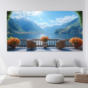 Lake Como, Italy Canvas Print, Italian Wall Decor, Lake Como Poster, Lake Como Wall Art, Lake in Italy Canvas Art