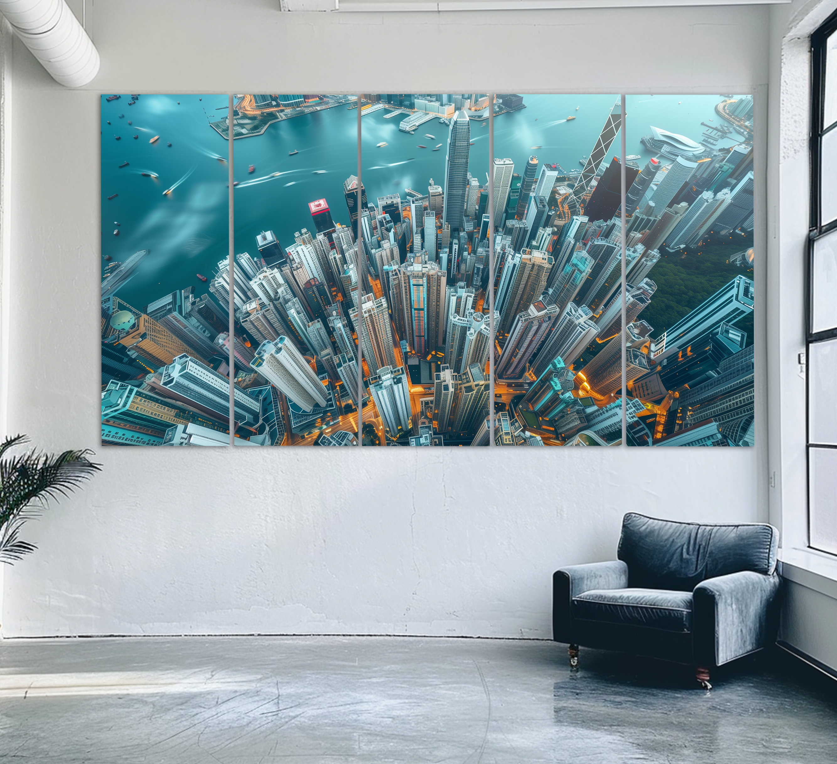 HONG KONG VIEW GICLEE CANVAS ART PRINT POSTER